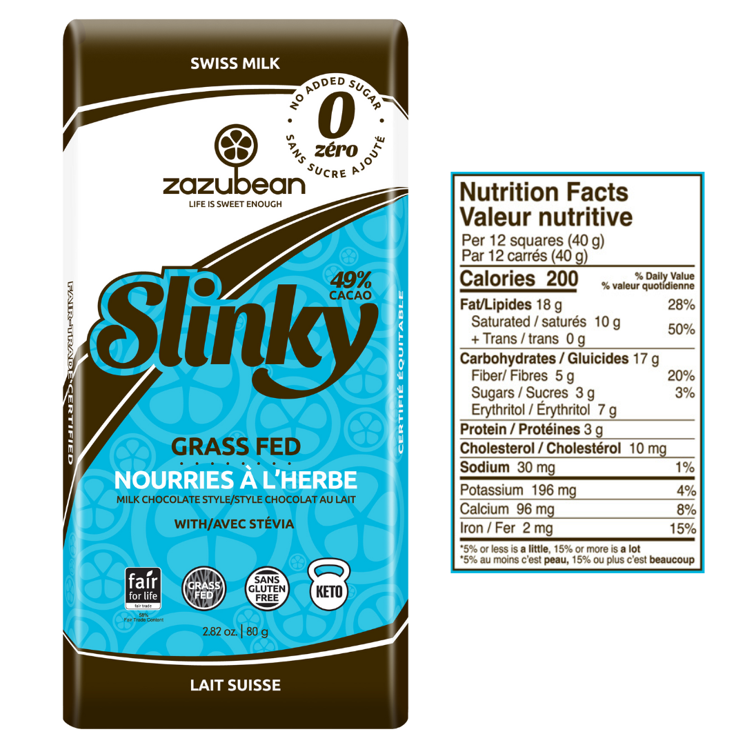 Zazubean Slinky Zero Sugar Milk Chocolate