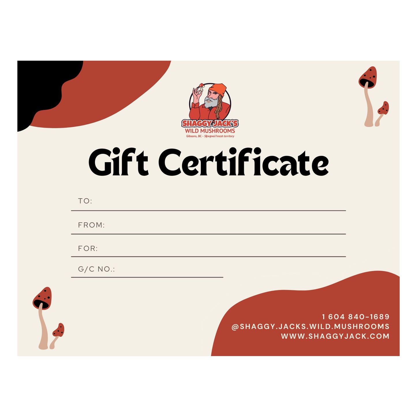 Shaggy Jack's Gift Card
