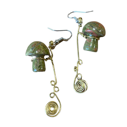 Mushroom and Wire Earrings by A Quill and a Unicorn
