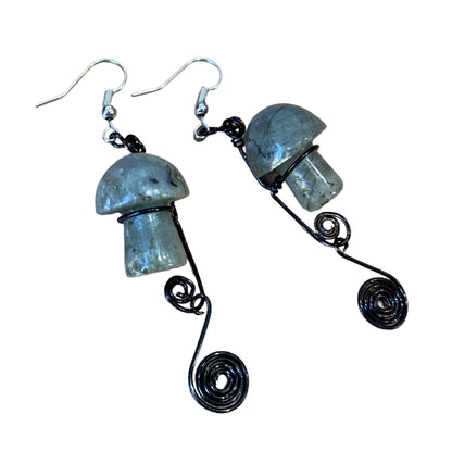 Mushroom and Wire Earrings by A Quill and a Unicorn